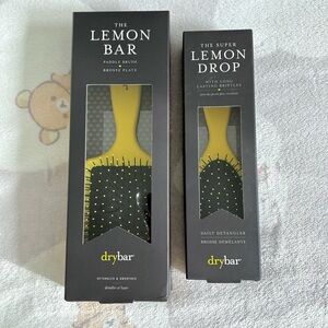 NEW DryBar The Lemon Bar Paddle Brush & The Super Lemon Drop Daily Detangler Set